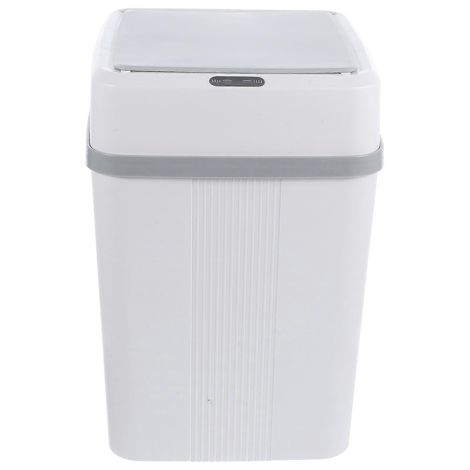 Automatic Motion Sensor Trash Can White Smart Trash Bin For Household Users 12L Easy Operation 1Pcs