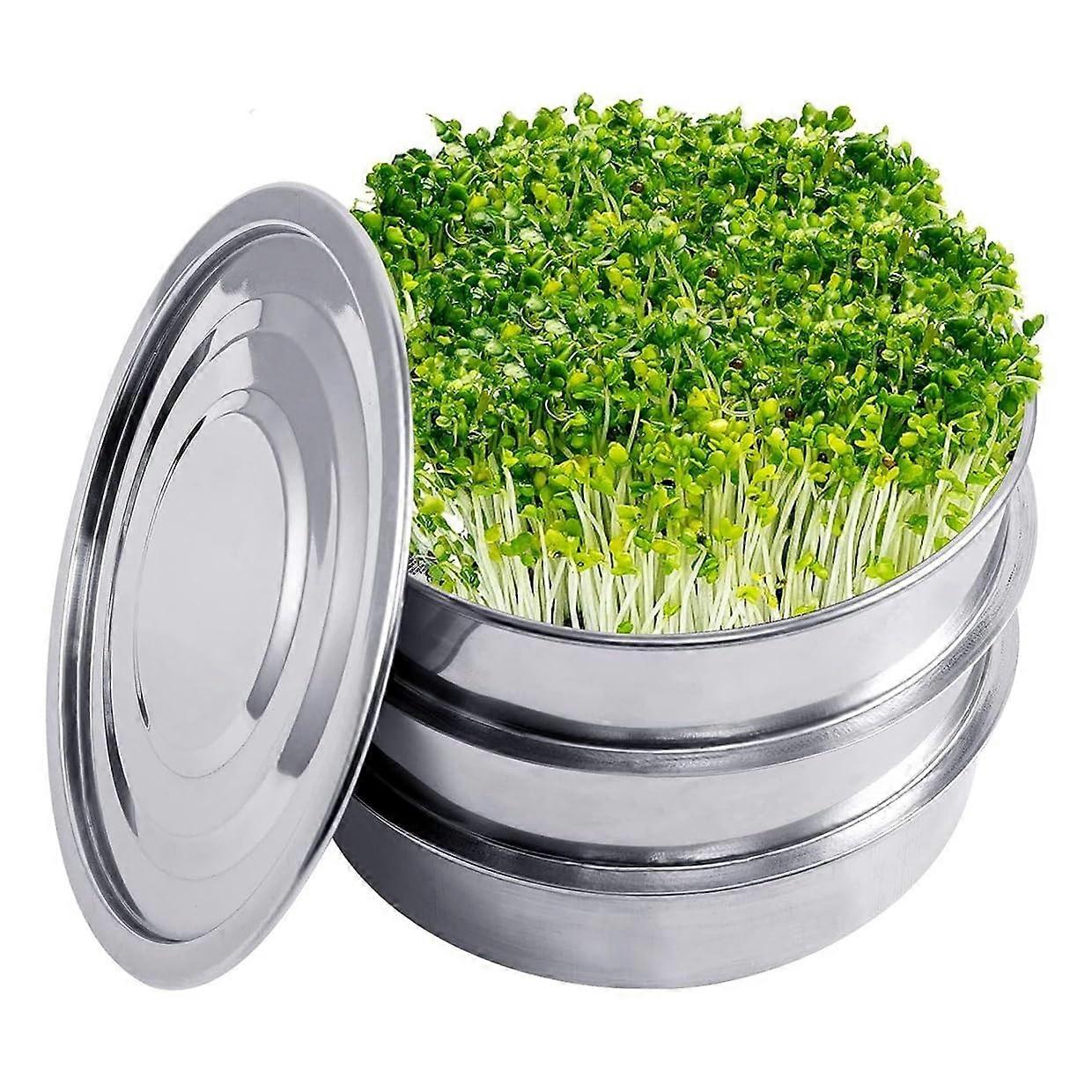 Stainless Steel Sprouting Tray Kit with Fine Mesh for Faster Germination, Stackable for Beans and Broccoli