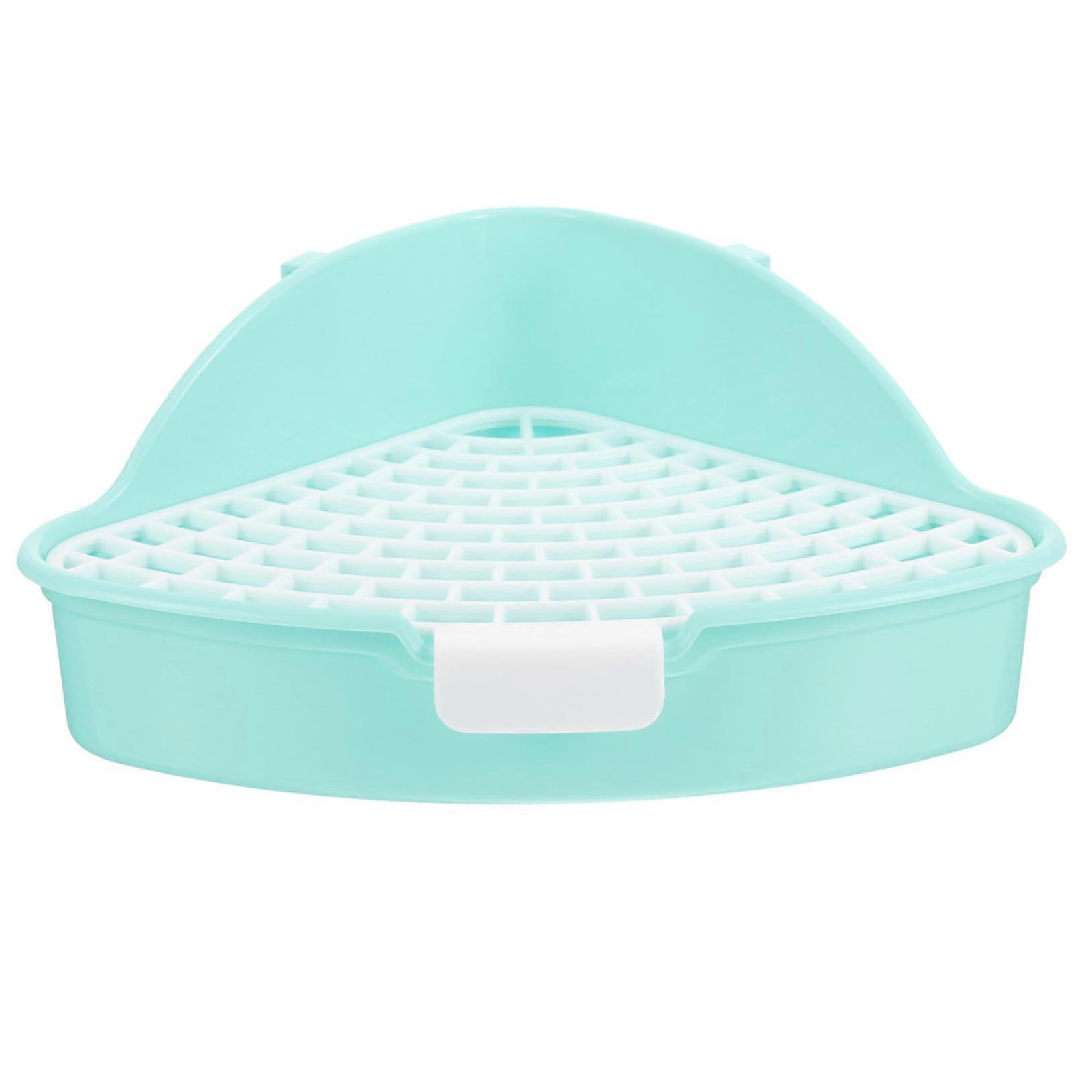 Rabbit Litter Box Triangle Potty Trainer with Splash Guard for Small Animals SpaceSaving Design