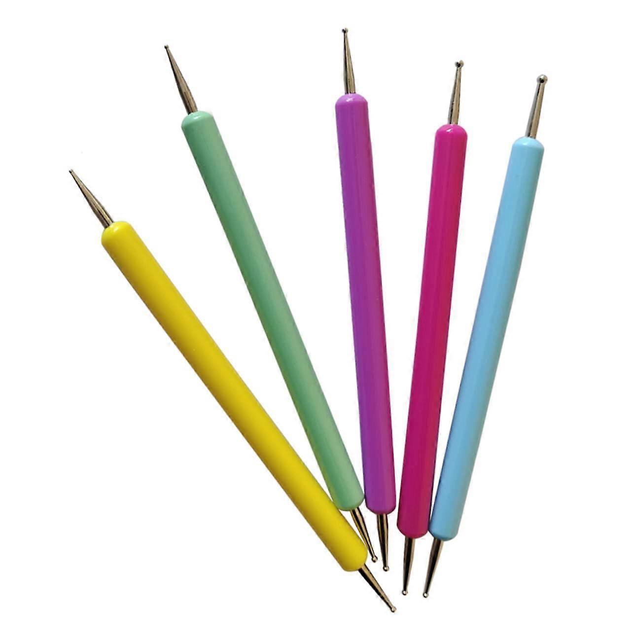 5pcs Professional Nail Art Dotting Tools Set with Precision Tips for DIY Manicure and Salon Use