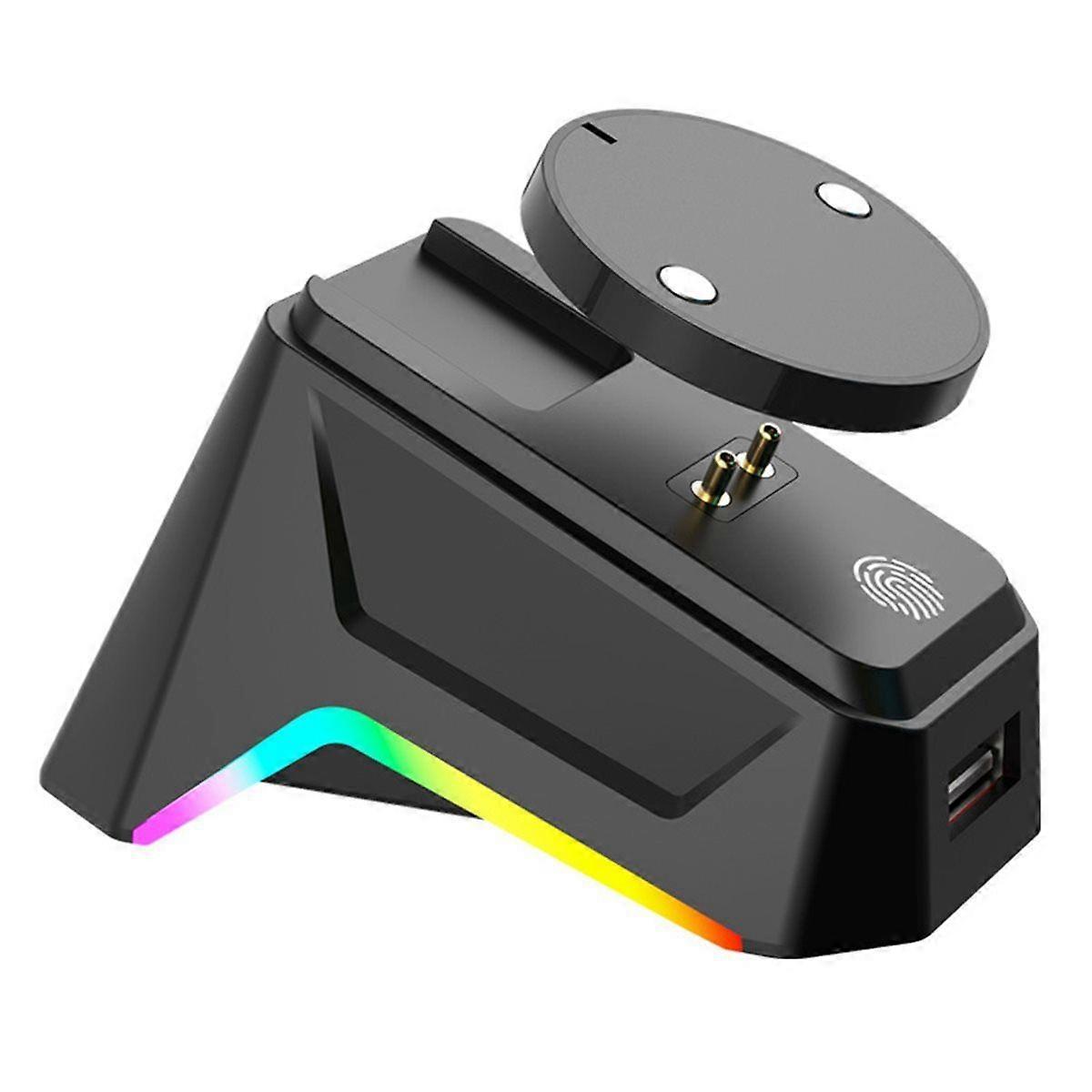 Wireless Mouse Magnetic Charging Base with Breathing Light Effect for or GPW4 Second Generation Black