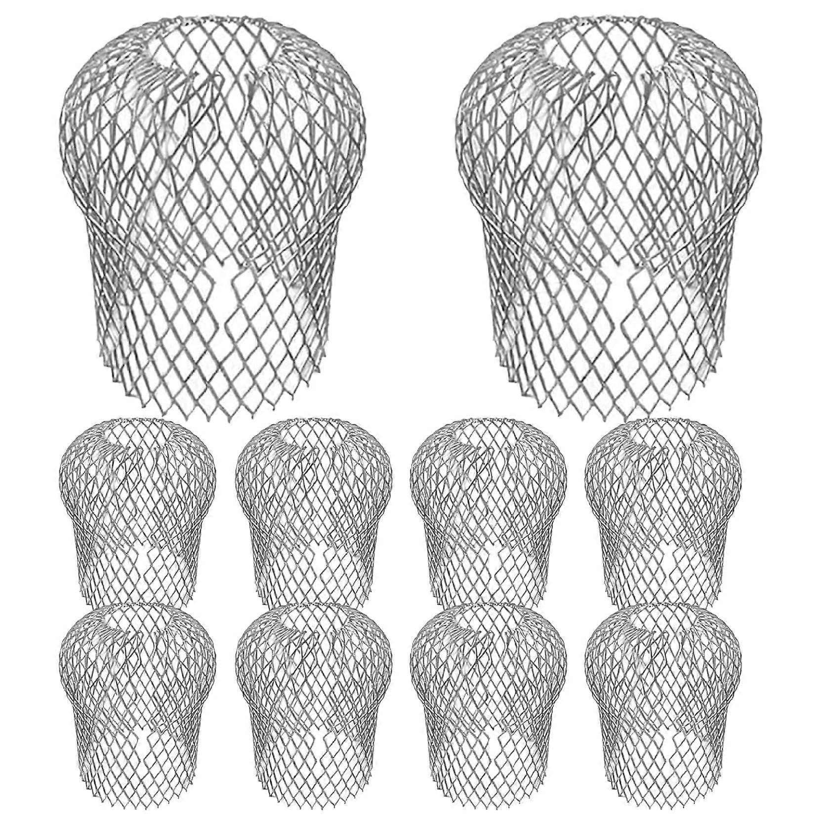Gutter Guard 10Pcs Aluminium Downspout Leaf Filter Mesh, Adjustable Fit, Clog Water Flow
