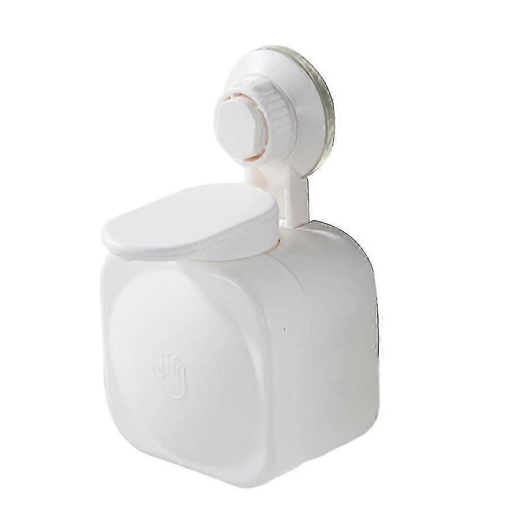 Manual Soap Dispenser with Suction Cup for Portable Bathroom Use, White
