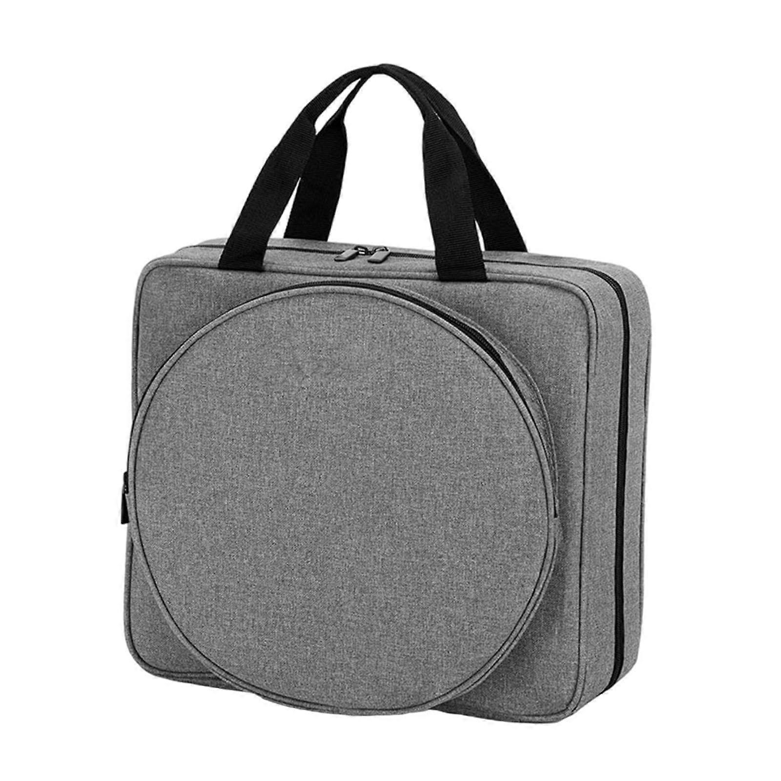 Yarn Storage Bag Gray Crochet Organizer Tote with Spacious Design Double Zipper Durable Polyester