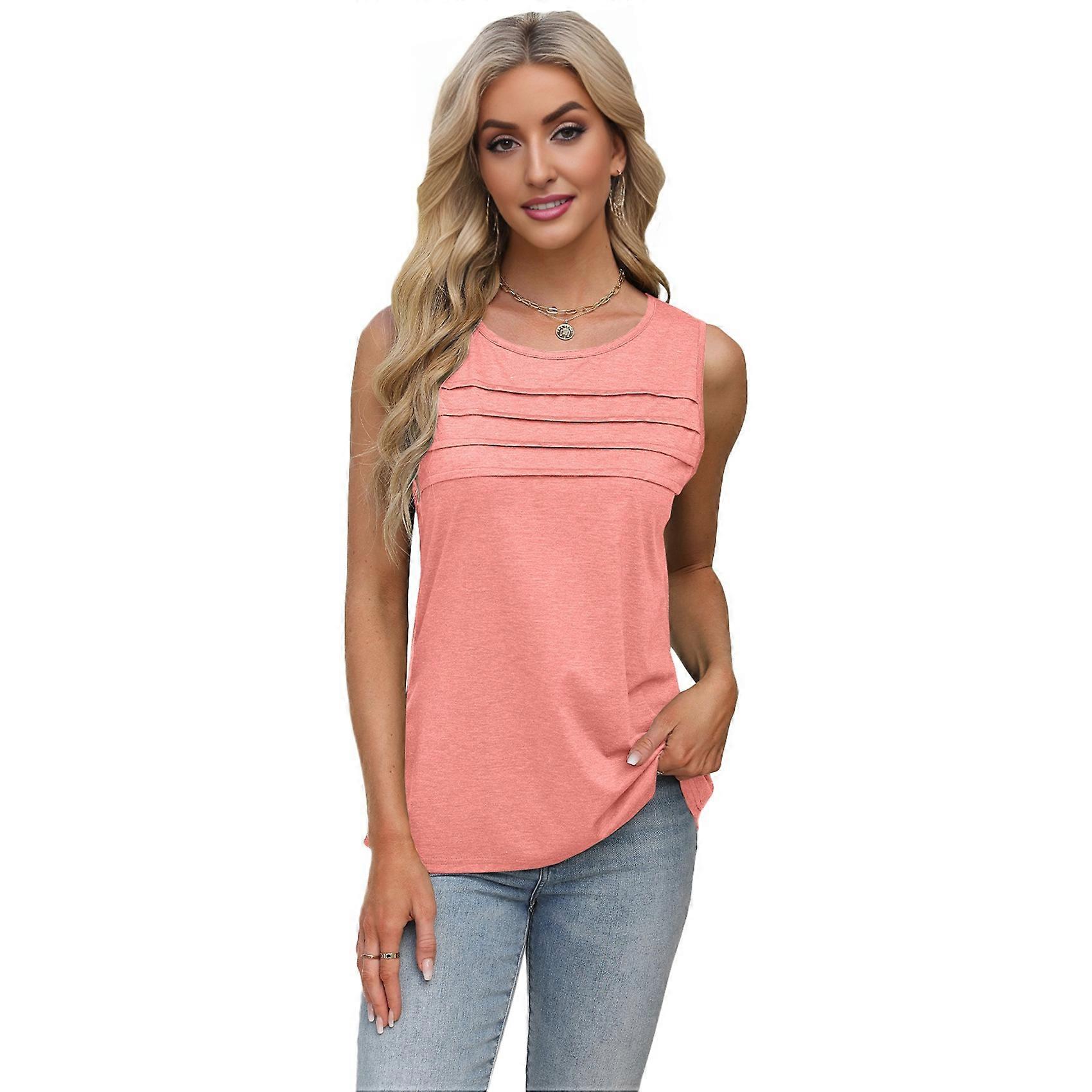 Womens Sleeveless Tops Pink S