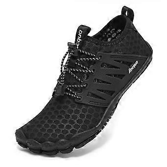 Chaussures aquatiques Racqua - Chaussures de plage minimalistes à semelle plate, semelle en caoutchouc antidérapante à séchage rapide - Noires, taille 35 (unisexe)