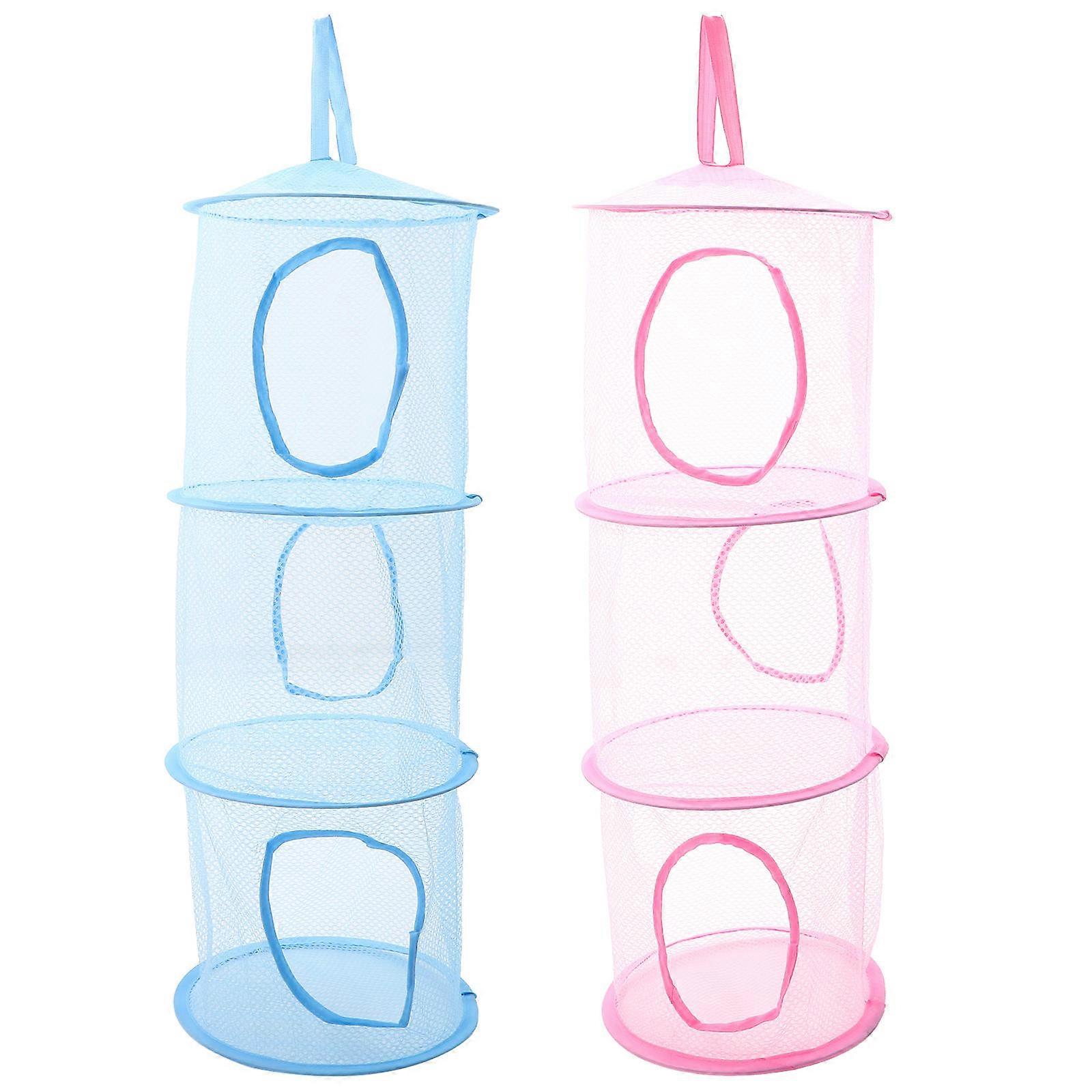 Stuffed Animal Storage Hanging Organizer for Storage Foldable Net 2Pcs