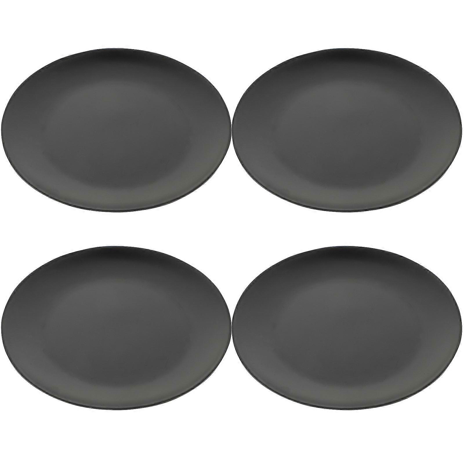 Black Plate Flat Bottom for Serving 4Pcs Plates