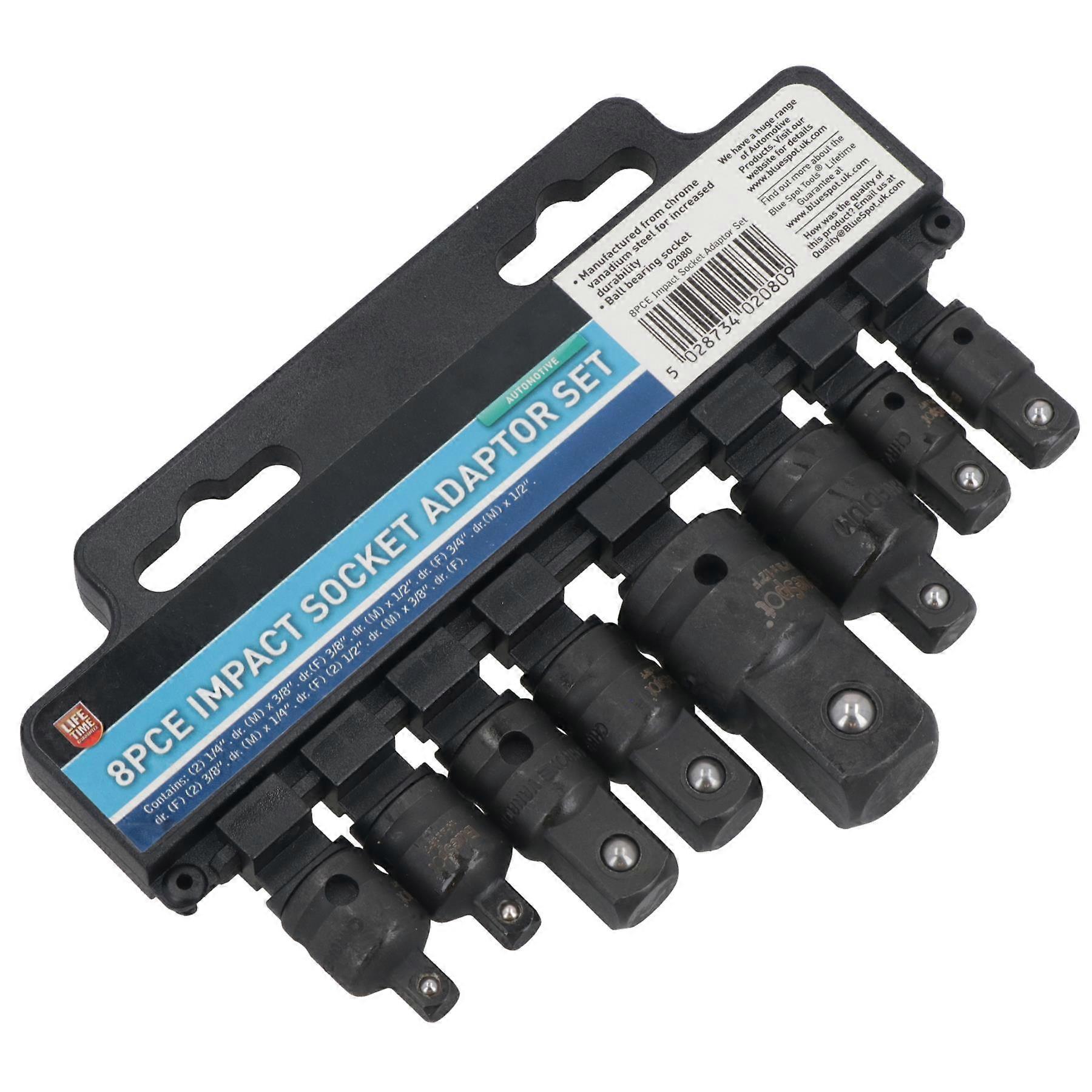Impact Impacted Socket Adapter Adaptor Step Up Reducers 1/4" - 3/4" Drive 8pc