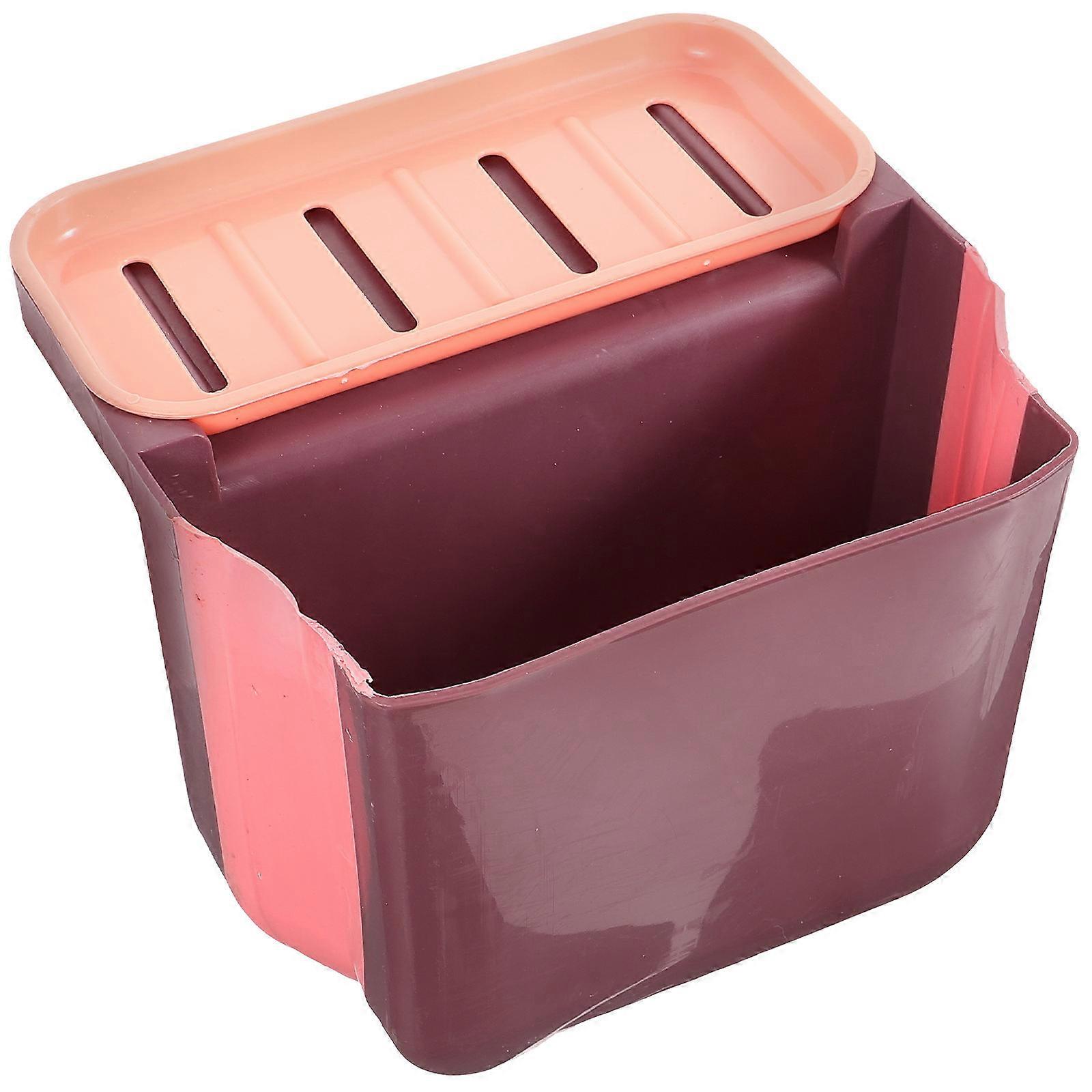 Kitchen Drain Basket for Draining Use 1Pcs Red Plastic Sink Storage Basket