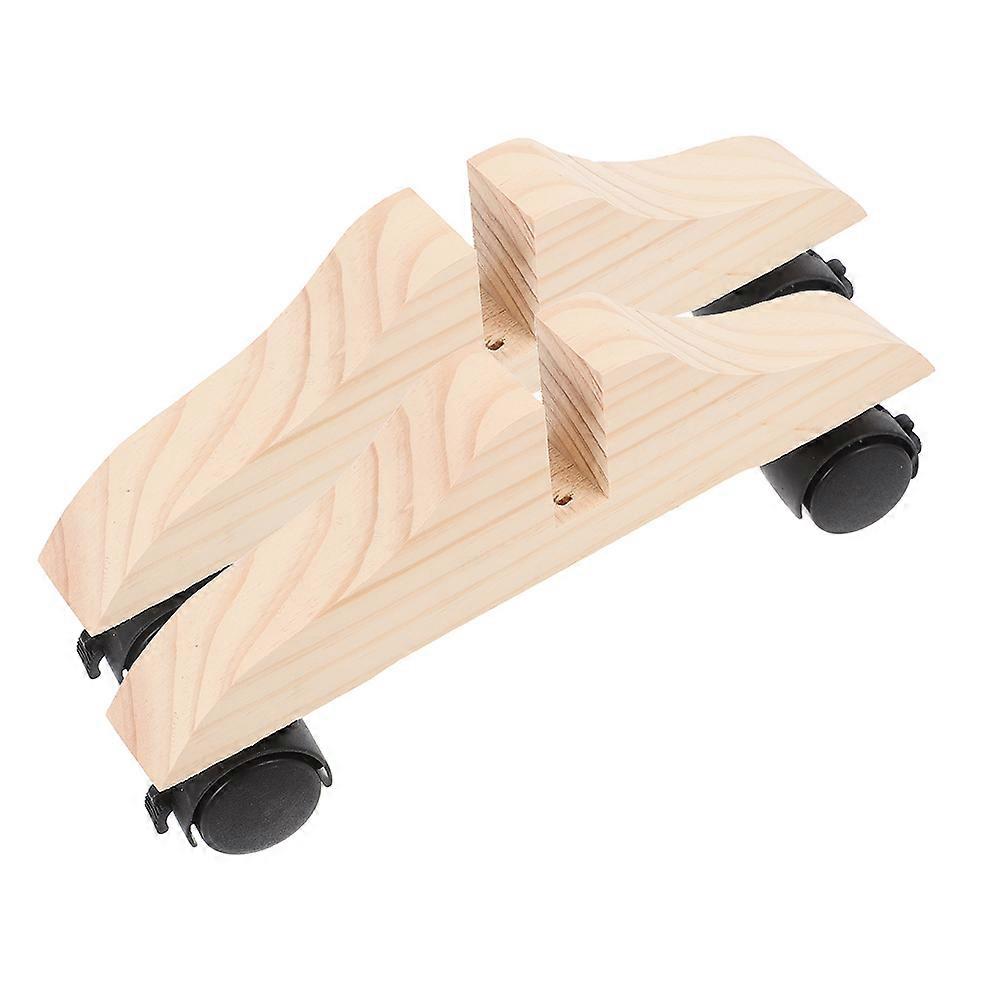 Wooden Room Divider Base with Wheels for Movable Partition Support 6Pcs