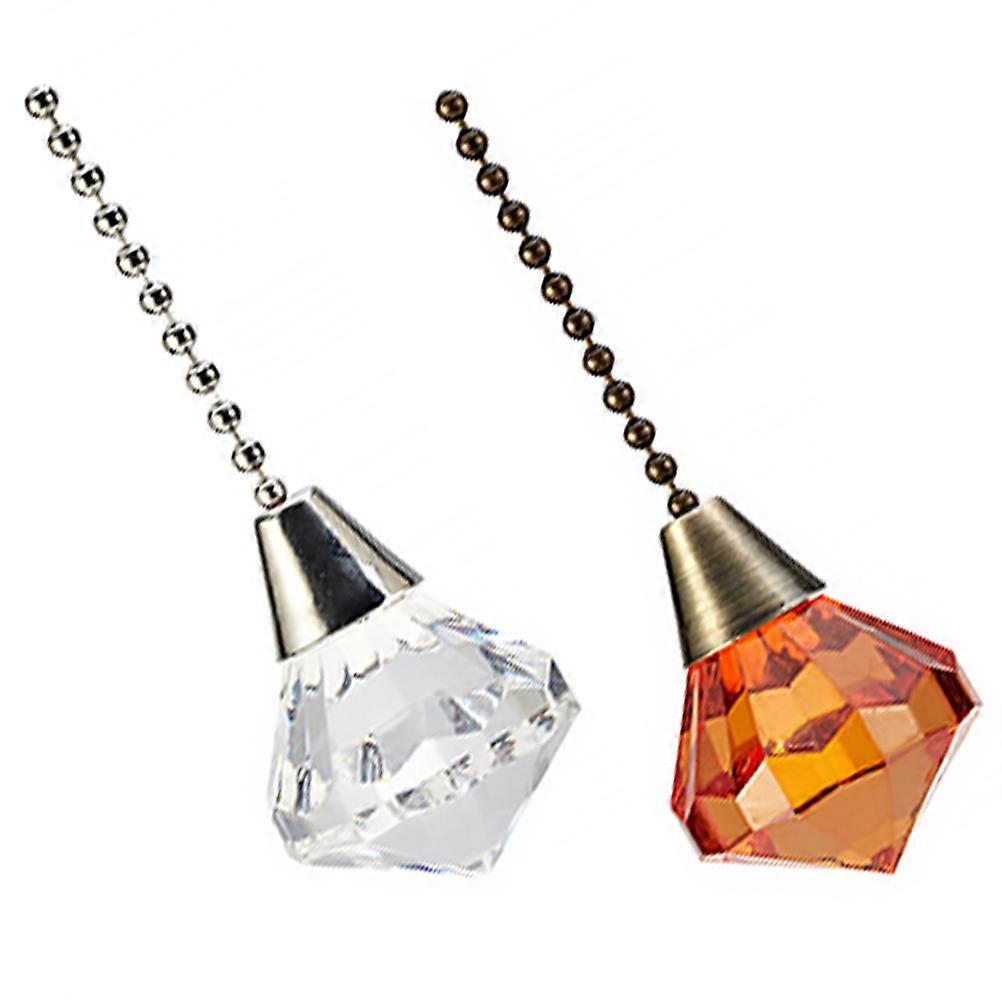2Pcs Ceiling Fan Light Chain for Home Decoration with Rhinestones