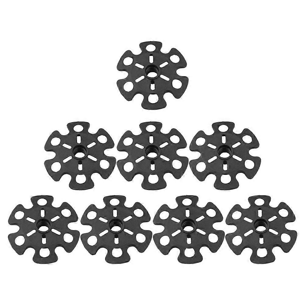 Snowflake Disk Climbing Trekking Pole Tips for Hiking Use 8Pcs Black Rubber