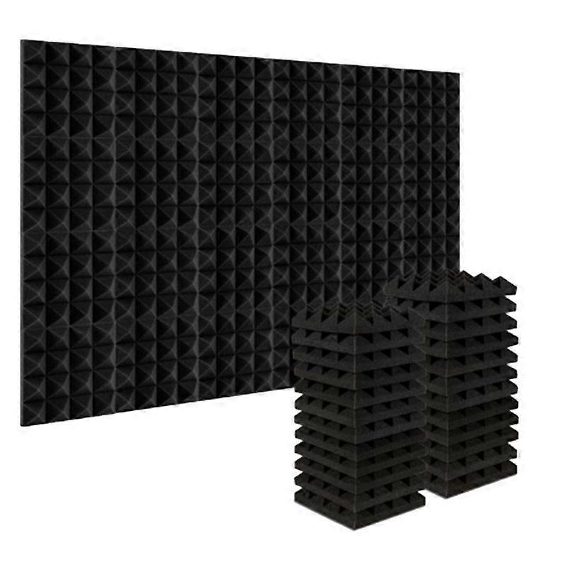 Pyramide Støjisolering Lydabsorberende Behandlingspaneler Sort