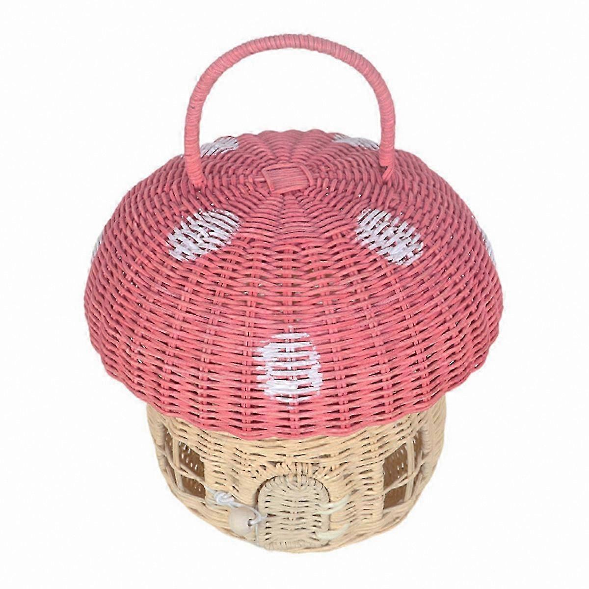Woven Mushroom-Shaped Basket - Handcrafted Storage Solution