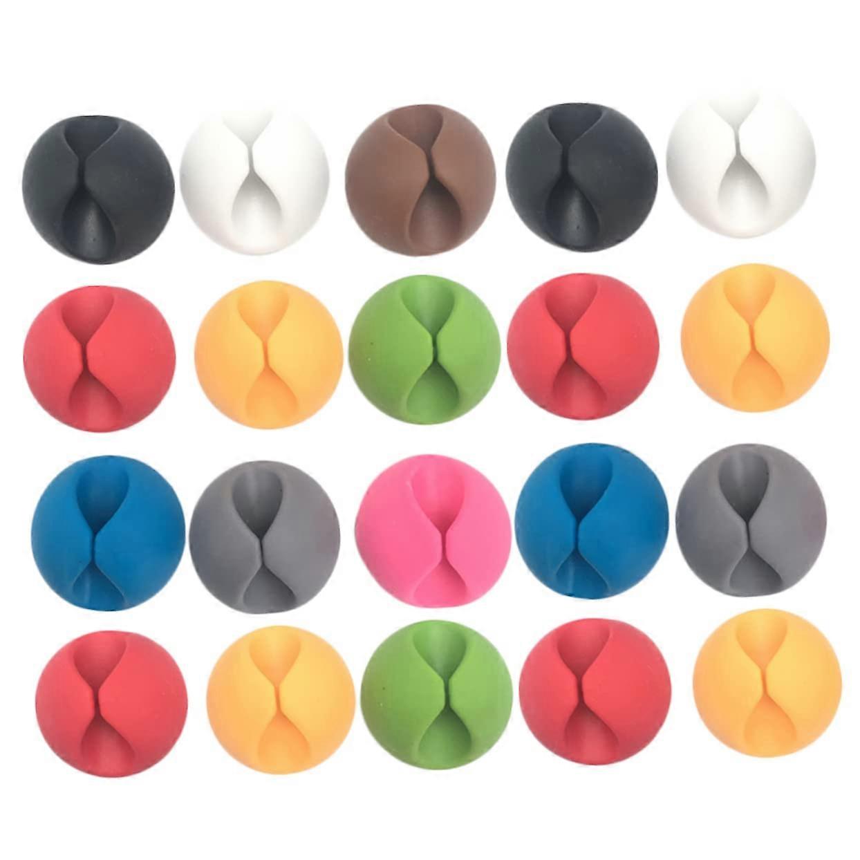 20pcs Adhesive Desk Cable Organizer Set for Clutter Reduction and Tangle Wire Storage