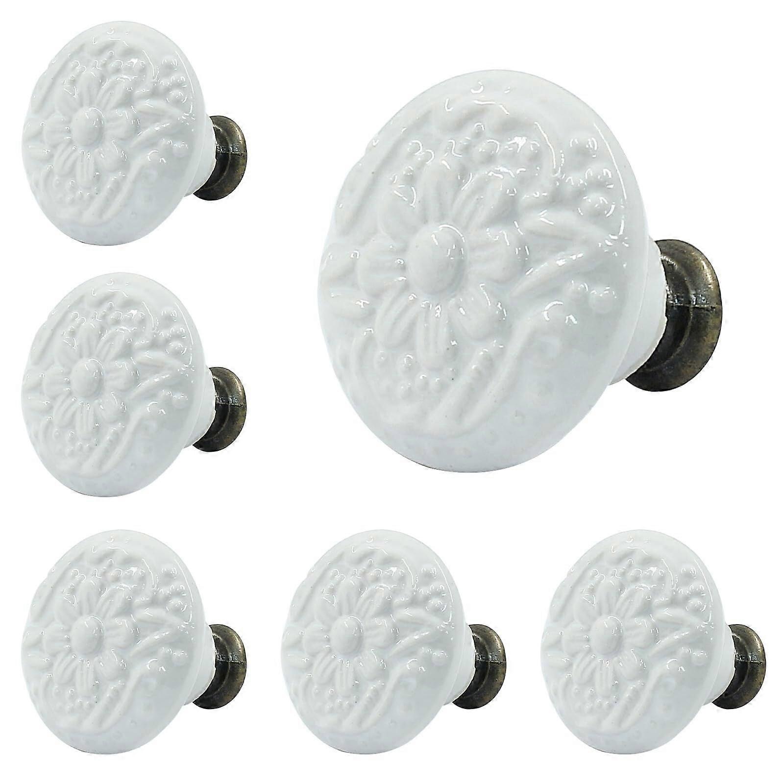 Sky Blue Ceramic Knobs and Pulls - Retro Drawer and Cabinet Knobs, 34mm / 1.3Inch Diameter (10Pcs)