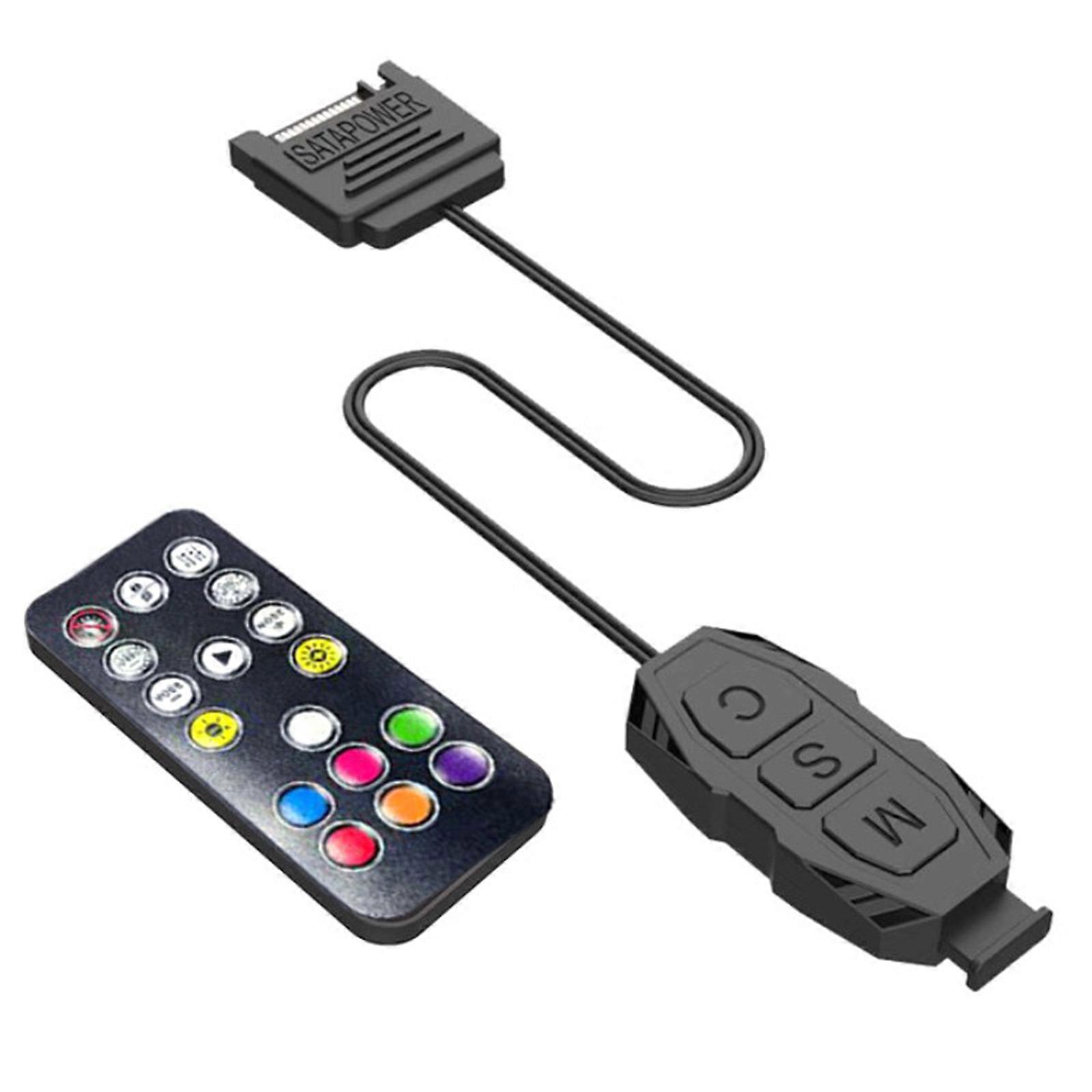 ARGB Fan Controller 5V 3PIN Input Computer Case Fan Adapter Extend Remote Control Computer Case Fan Replacement Multicolor