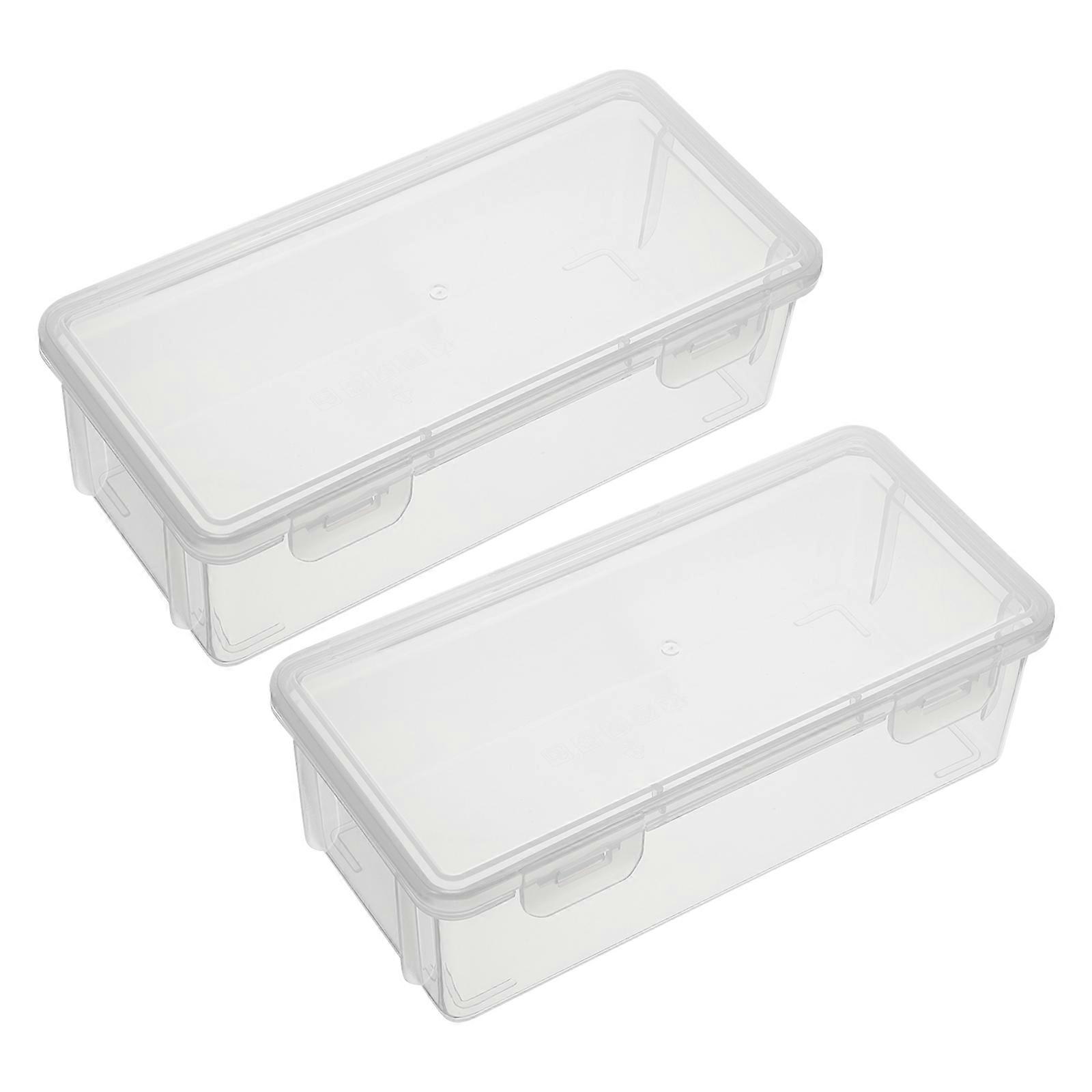 Bread Storage Box Kitchen Condiment Holder for Storage 2Pcs Transparent Containers