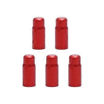 Wielventieldopjes van aluminiumlegering voor bescherming van de banden, 5 stuks rood.
