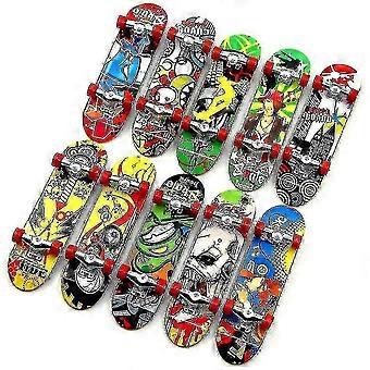 Finger Skateboard Set of 6, Mini Plastic Deck with Alloy Trucks for Party Favours and Gifts