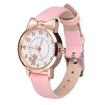 Cartoon Armbanduhr Modische Freizeituhr Mädchen Kinder Quarzuhr Lederarmband Uhr Kinderuhr