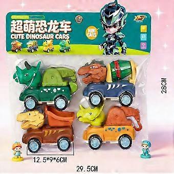 Dinosaurusspeelgoed voor kinderen van 3-5 jaar, 4 stuks dinosaurus-monstertrucks met terugtrekmechanisme, mini-dinosaurusraceauto's voor peuters van 3-5 jaar, feestartikelen, verjaardagscadeaus