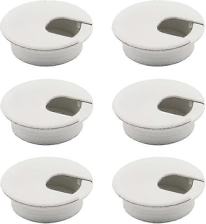 6pcs Desktop Cable Grommet,round,white-CE
