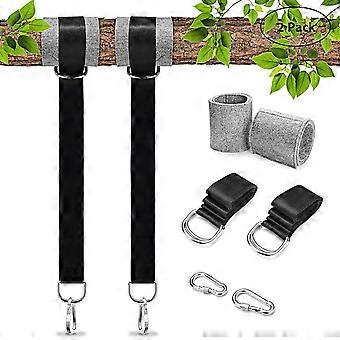 O cinto de balanço da árvore, o kit de suspensão da correia de balanço de árvore portátil suporta 2200 lbs, correias longas de 3,5 pés com algema de bloqueio de segurança e saco de transporte para rede T