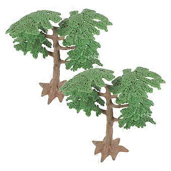 2PC Simulated Landscape Tree Model Mini Pine Tree Cypress Model Funny Kids Tree Toy Tree Decor Vivid Fake Tree Model for Home Office Decor Size M