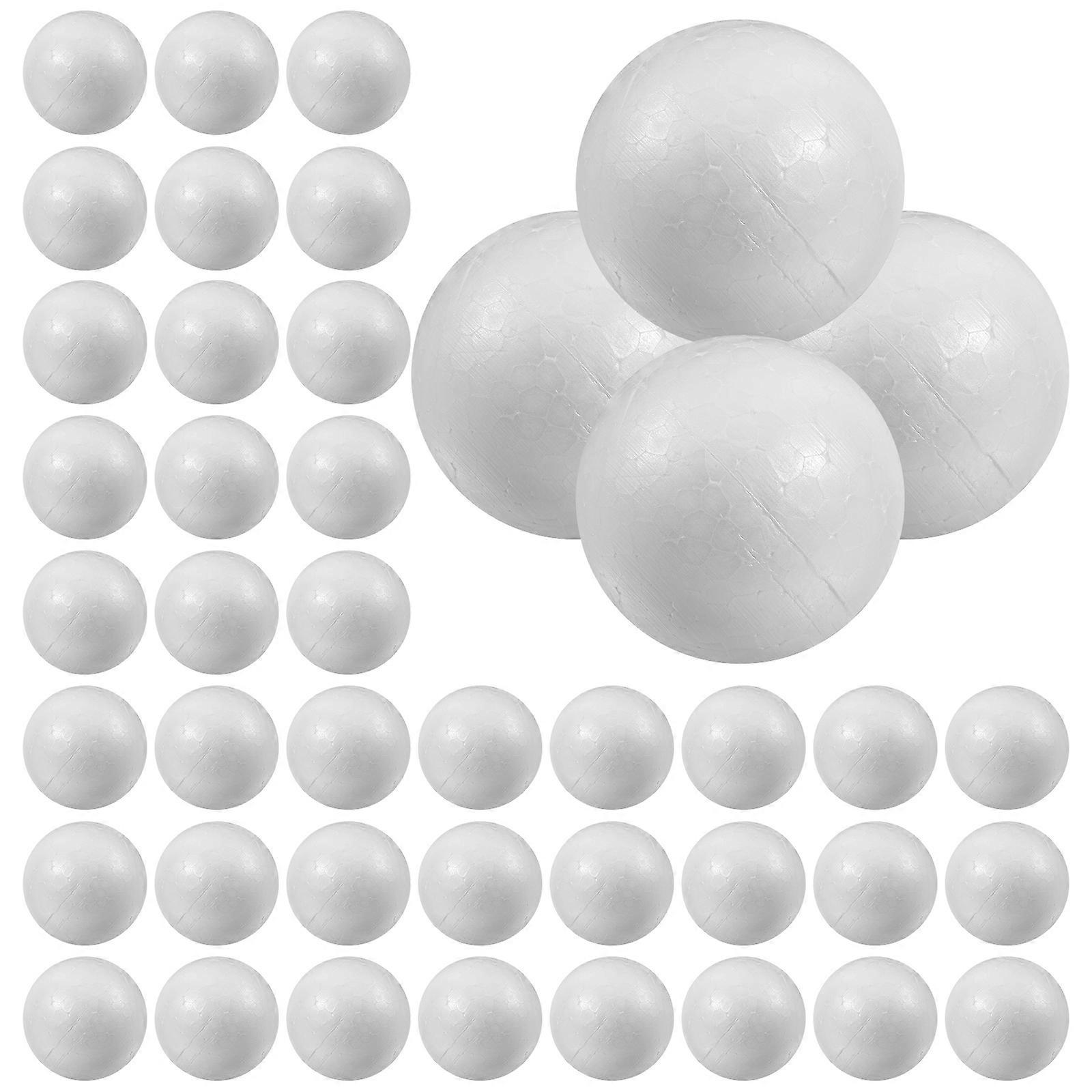 50pcs Wedding Decoration Modeling Craft Solid Polystyrene Balls Round Spheres DIY Stuff (Solid 5cm)