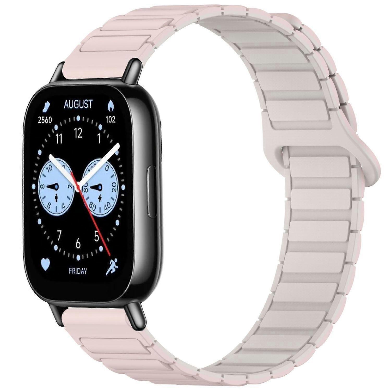 For Xiaomi Redmi Watch 5 Lite Two Color Silicone Magnetic Replacement Arm Band Pink