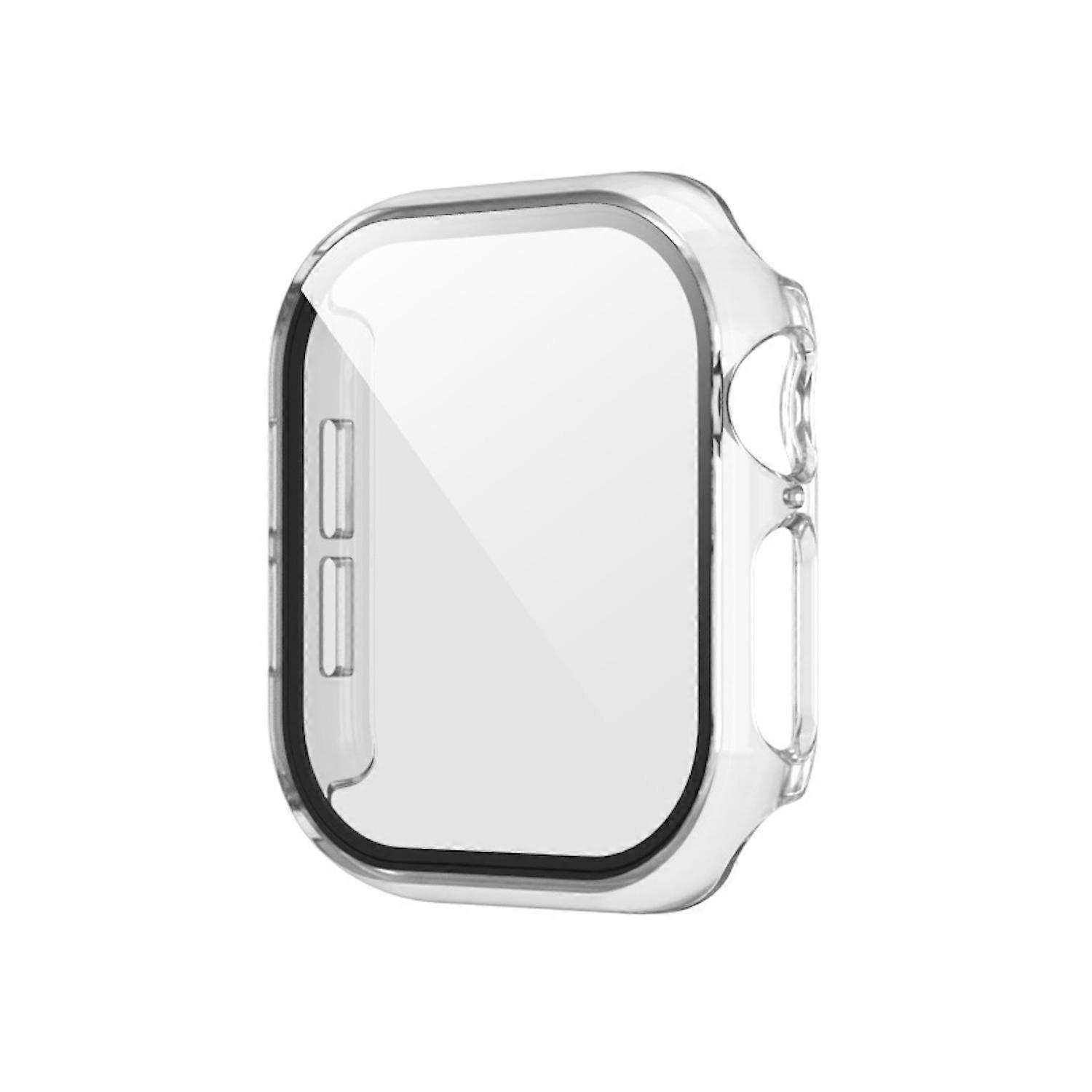 For Apple Watch Series 11 / 10 46mm Plastic PC Smart Watch Case + Tempered Glass Protector Transparent