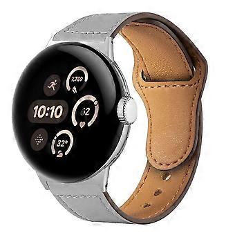 Leather Strap for Google Pixel Watch 4 / 3 / 2 / 1 41mm Replacement Premium Grey