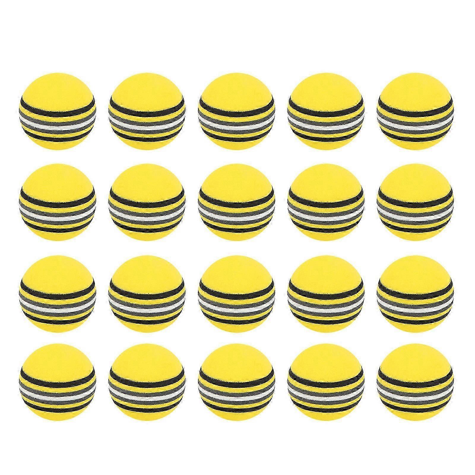 25Pcs Indoor EVA Soft Golf Practice Training Balls, Yellow