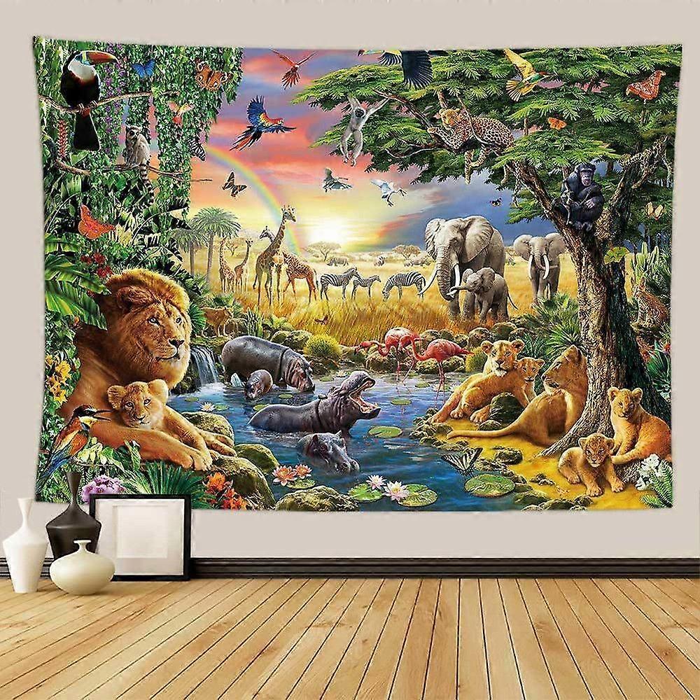 Lion Hippo Flag Scenery GT0498