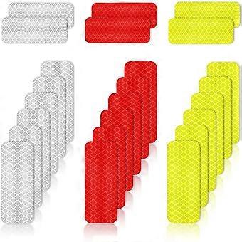 24 Pieces Reflective Tape Sticker Safety Warning Reflectors for Clothes Backpacks Motorcycles Bicycles Reflective Stickers 3 * 8cm/1.18 * 3.15inch