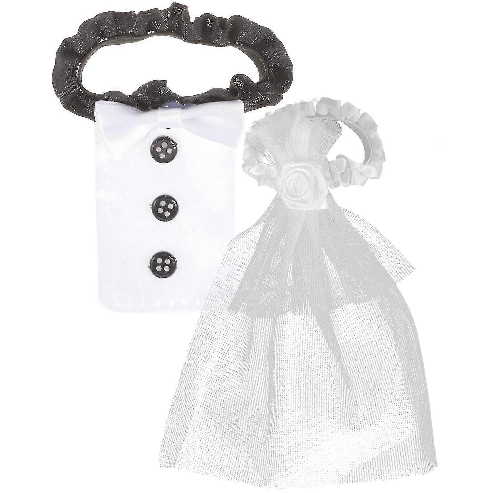 Wedding Flute Covers, Bride & Groom Decor, 4 Sets