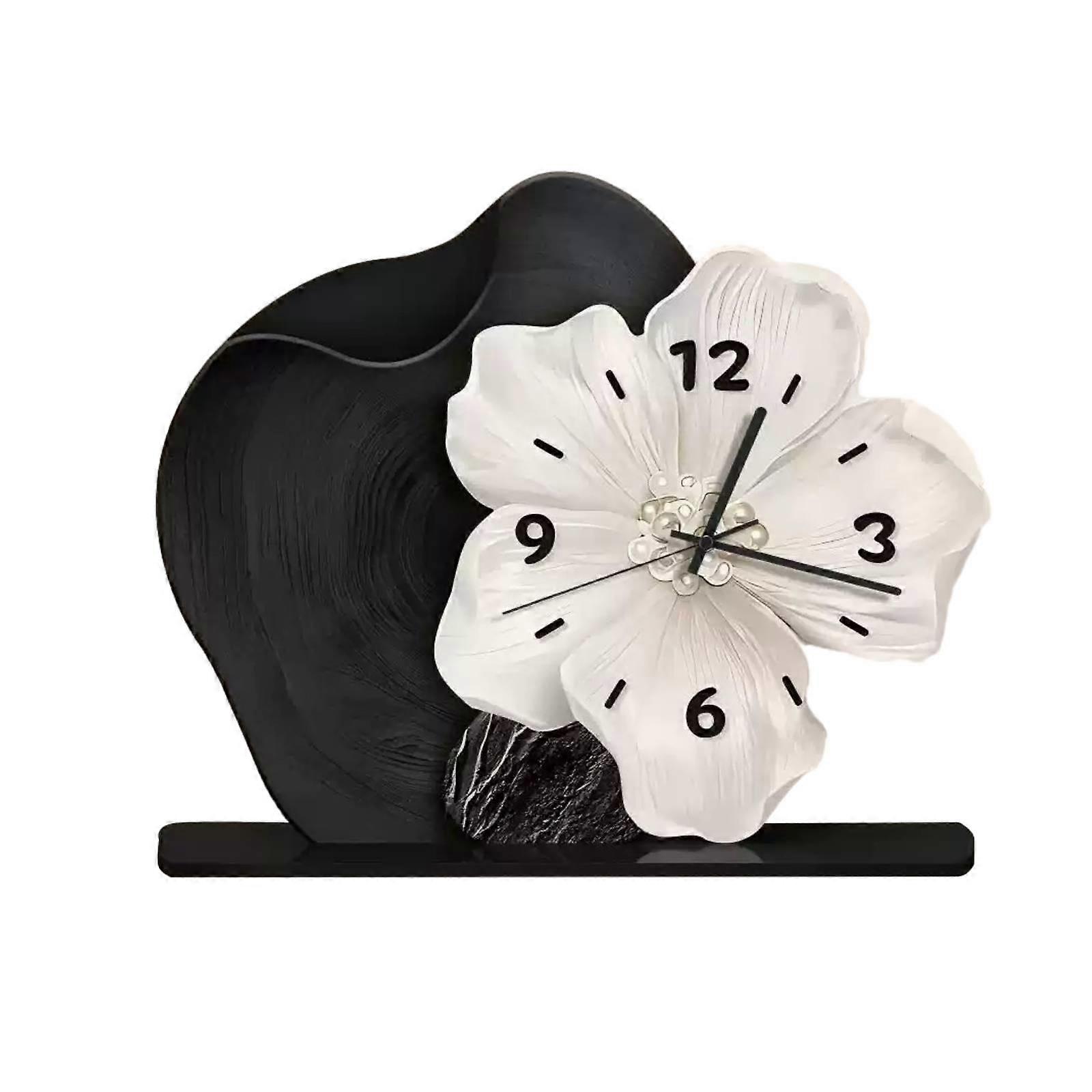 Analog Clock with Rectangular Base read Sculptural Desk Clock Decorative for