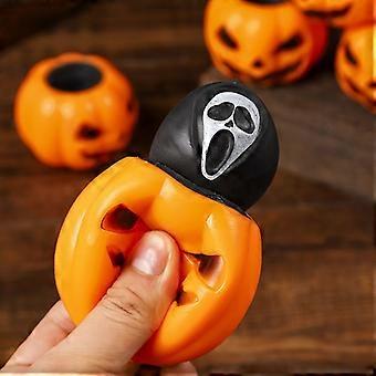Halloween Squishy Toys, Skull Squeeze Balls with Demon Bat Design, Soft Stress Relief Fidget Toys for Party Supplies, Trick or Treat Bags