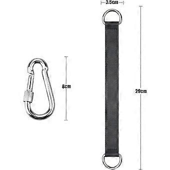 4 PCS Black Tree Swing Hanging Kit with 4 Carabiners, Holds Up To 220 Lbs