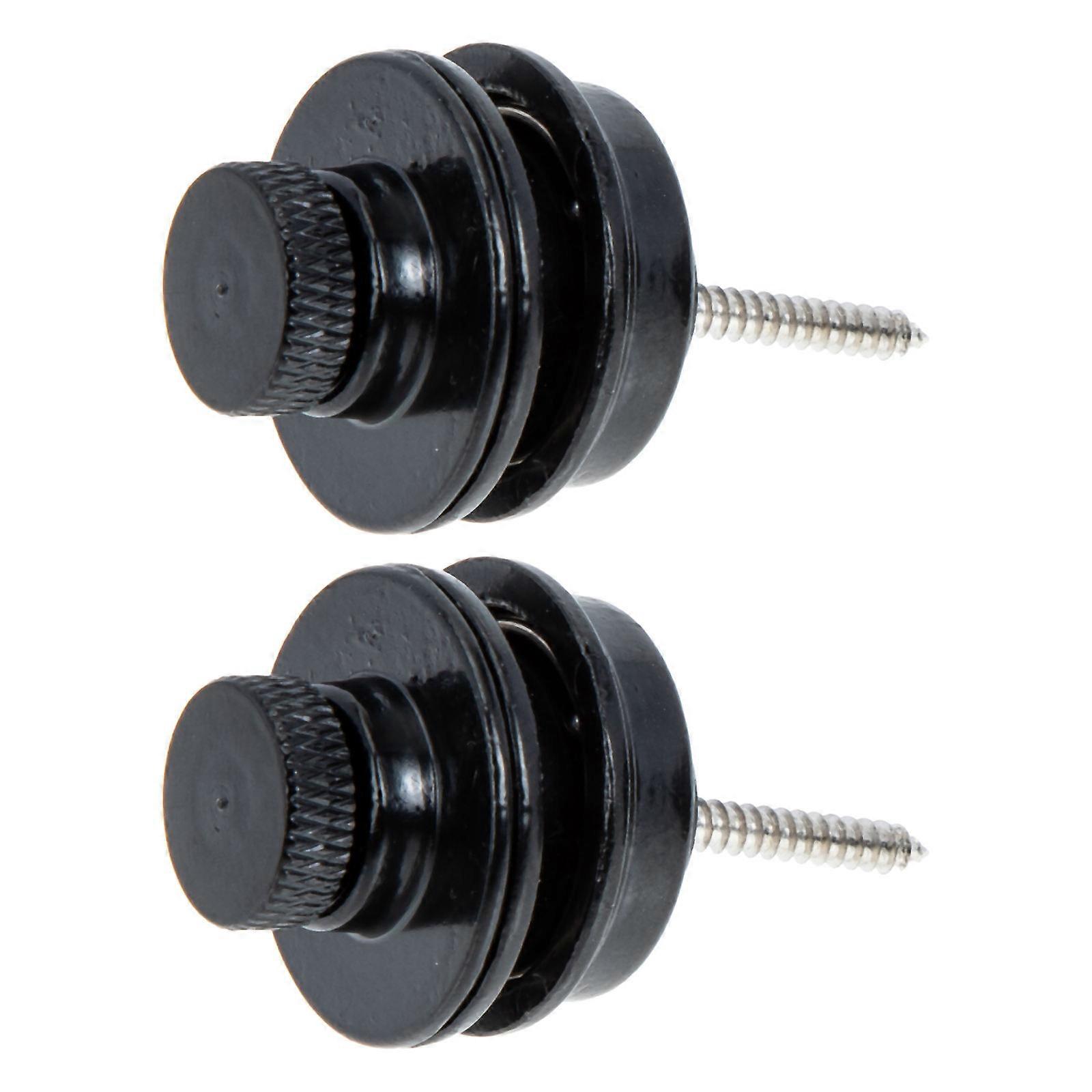 2pcs Electric Guitar Strap Locks Flat Round Head Button Security Strap Lock