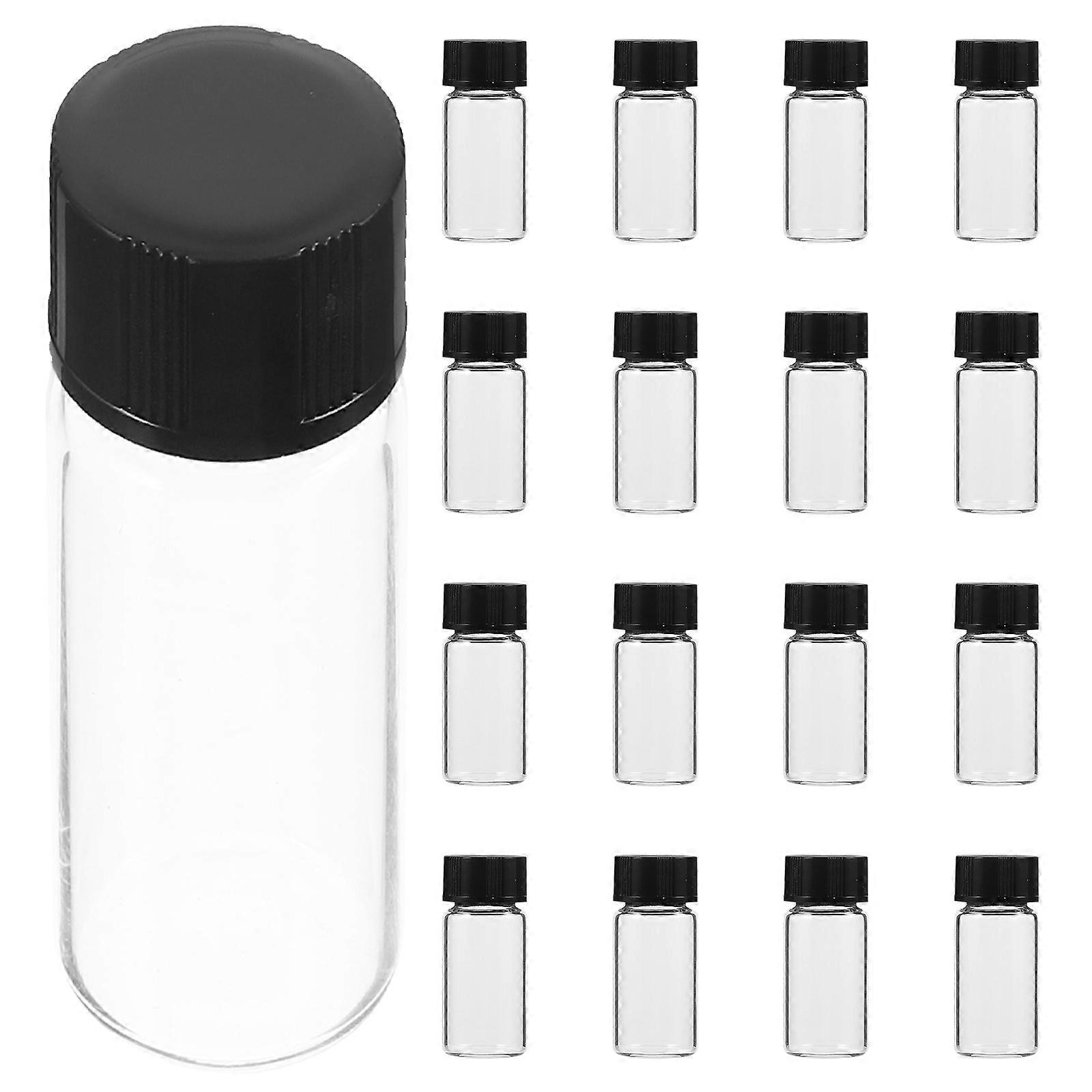 100pcs Practical 5ml Transparent Glass Vials Clear Flat Bottom Bottles with Caps