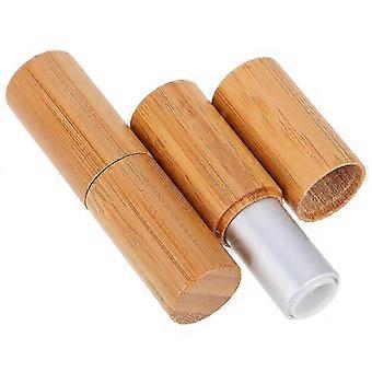2026 Suitable Reusable Bamboo Lipstick Tubes for DIY Lip Balm 2Pcs Portable Set DBIAO