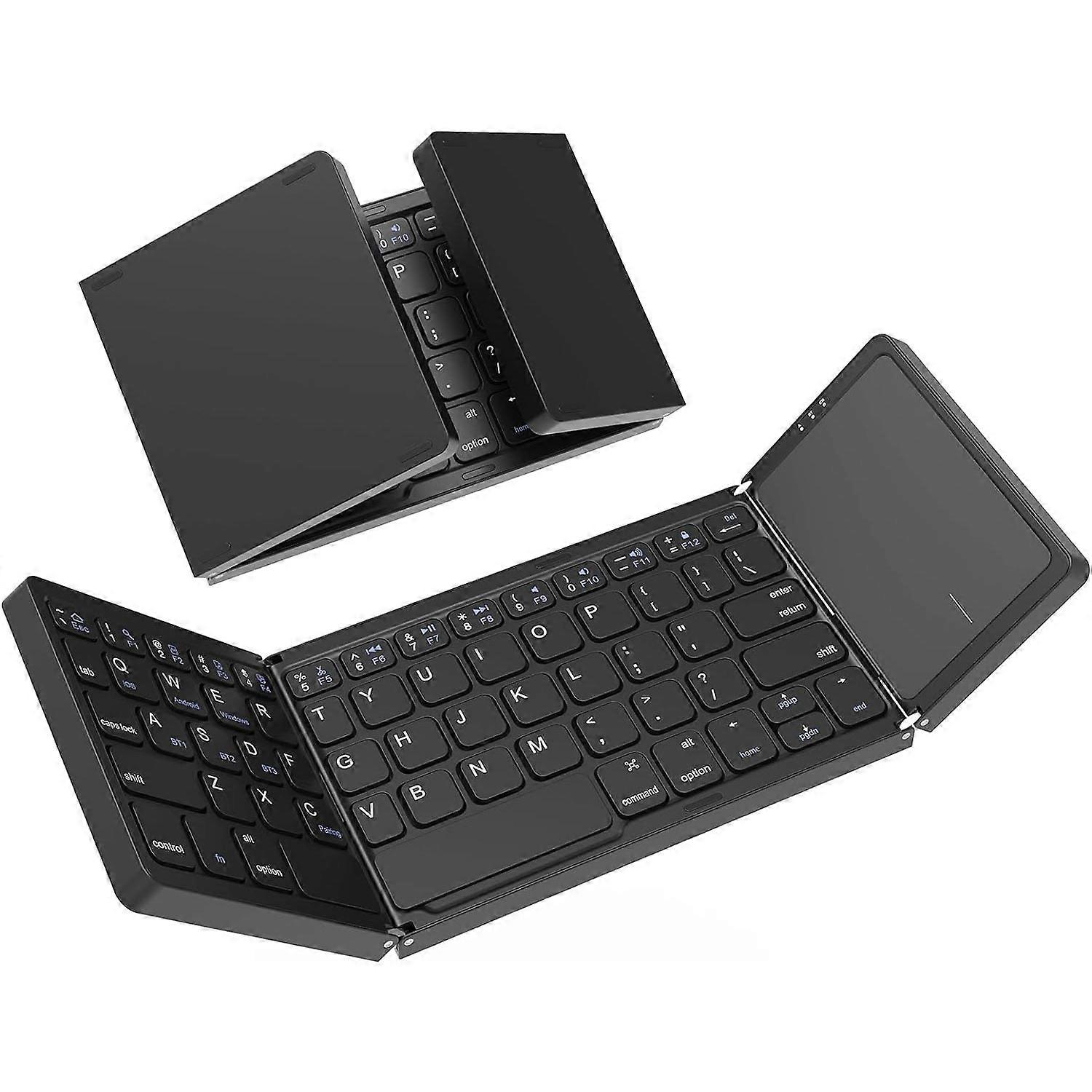 Mini Portable Folding Keyboard with Touchpad Foldable Bluetooth Wireless Travel compatible Windows/iOS/Android/PC