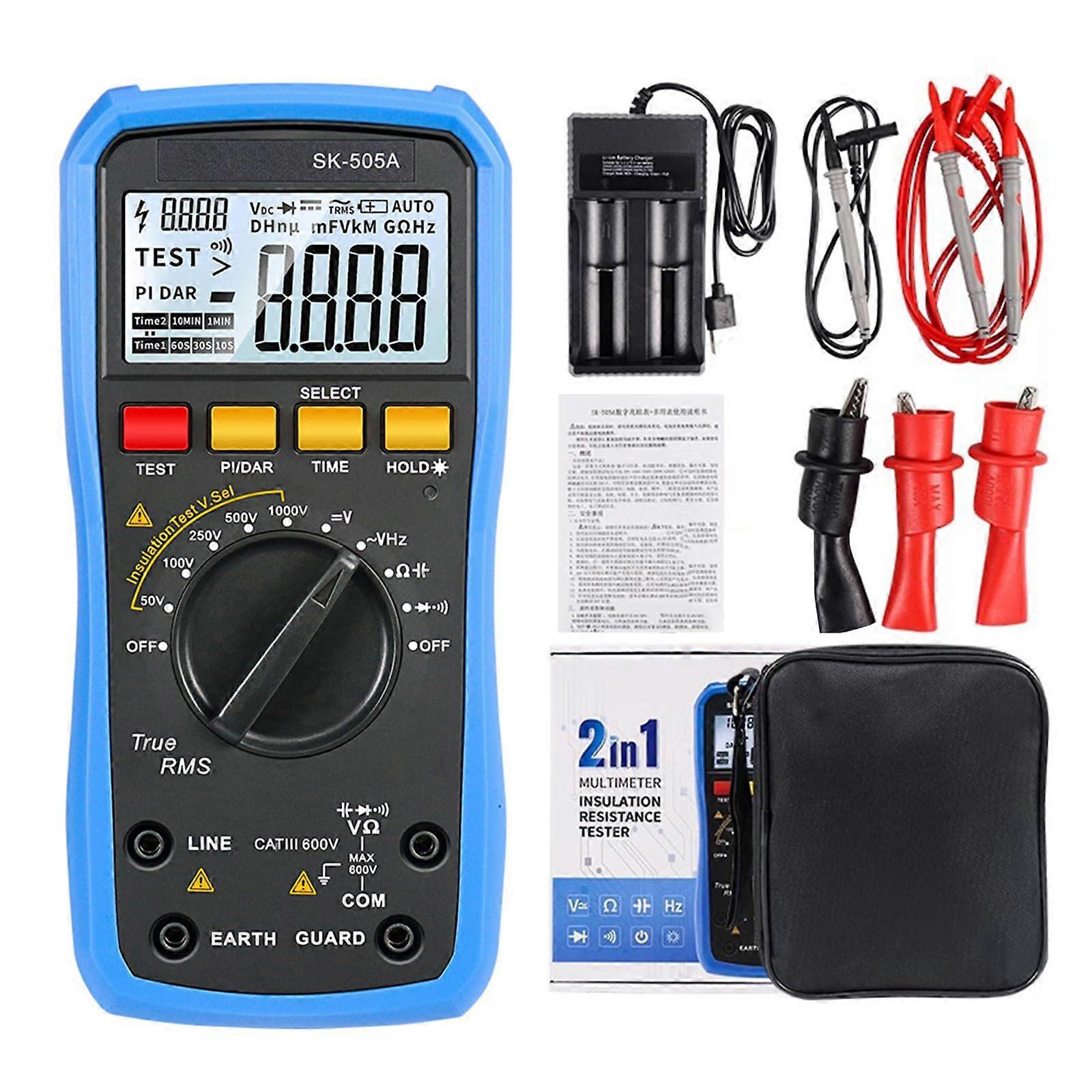 Insulation Resistance Tester 2000V Megohmmeter Digital Multimeter with Precision Display for Electrical Testing
