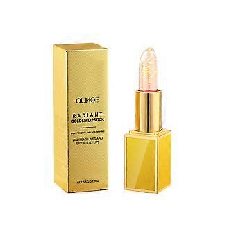 OUHOE Gold Leaf Moisturizing Lipstick Feuchtigkeitsspendender und glänzender Lipgloss pflegt die Lippenhaut sanft und spendet den Lippen Feuchtigkeit