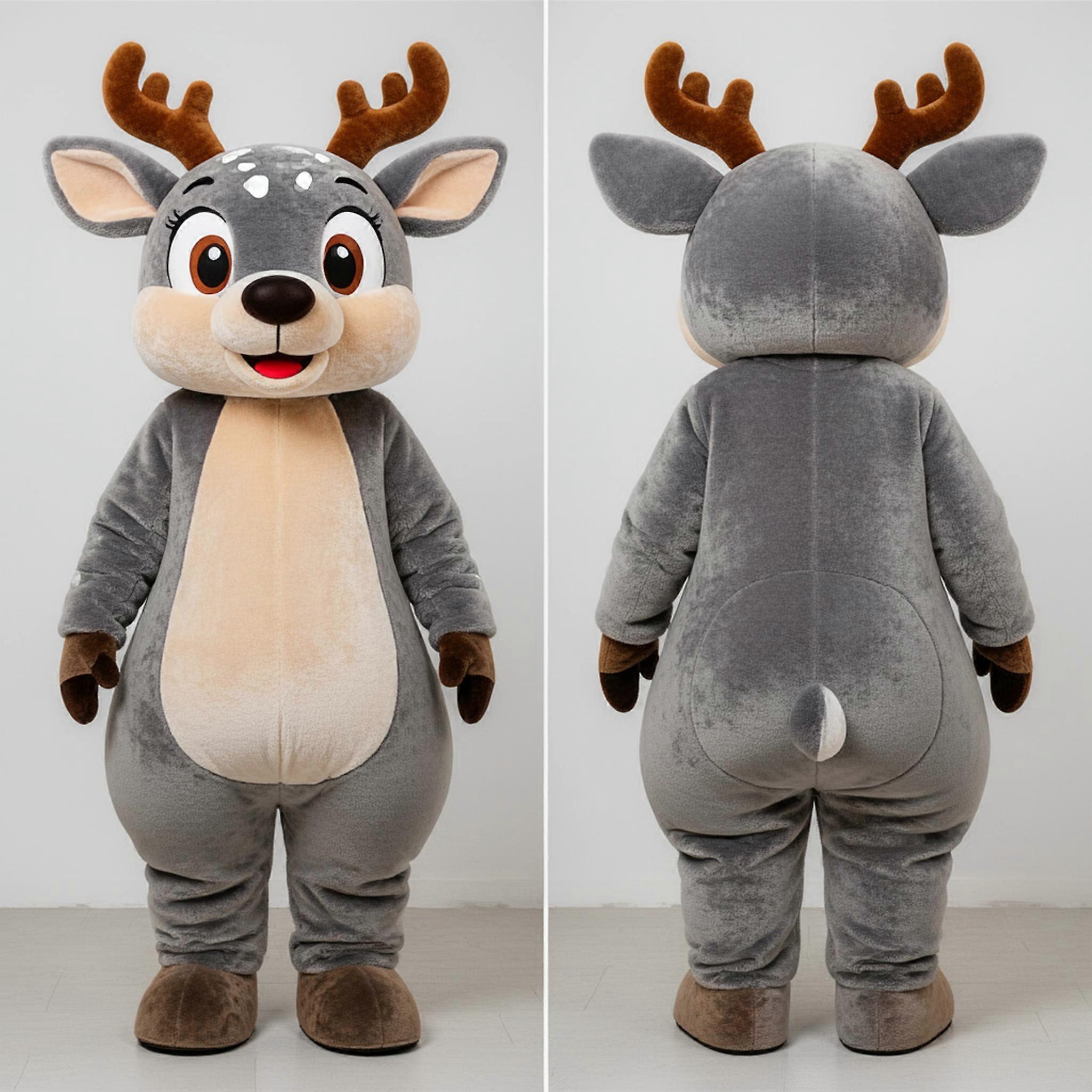 MASTICOT Velvety Gray Roe Deer Mascot