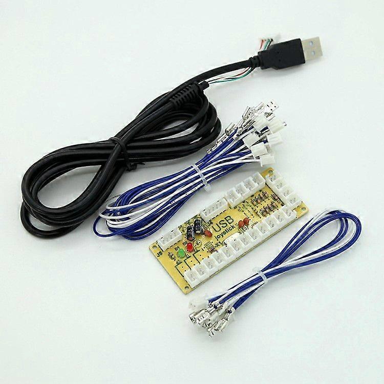 طقم لوحة تحكم ألعاب أركيد ذاتية التركيب مع لوحة تشفير USB وأسلاك وأزرار