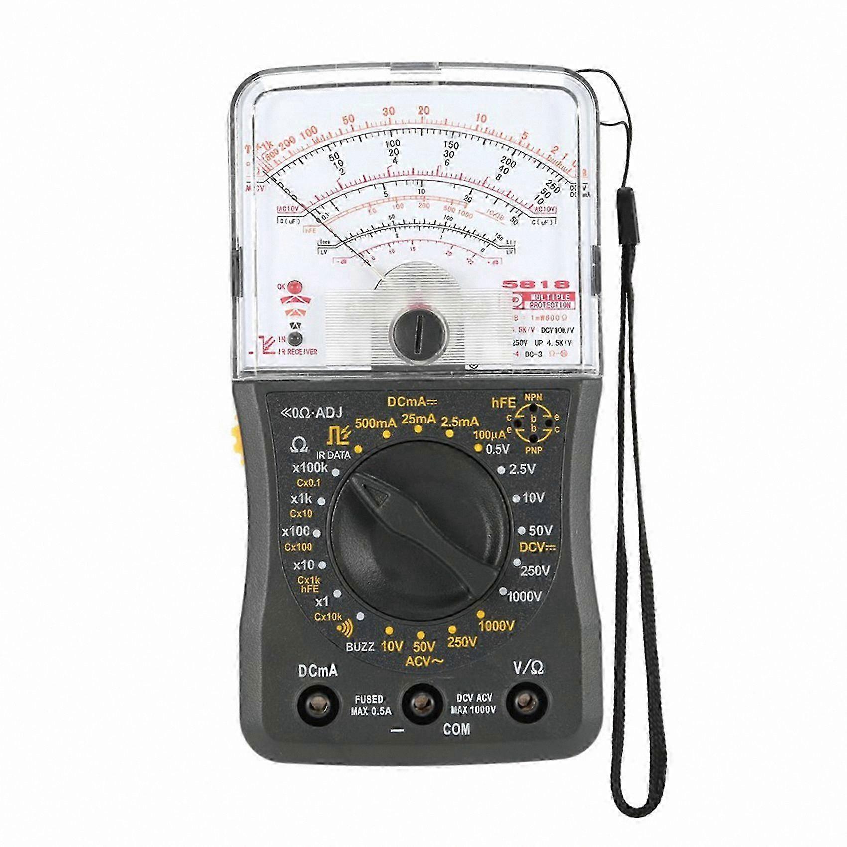 Compact Precision Analog Multimeter for AC/DC Voltage, Current, Resistance, Continuity Testing